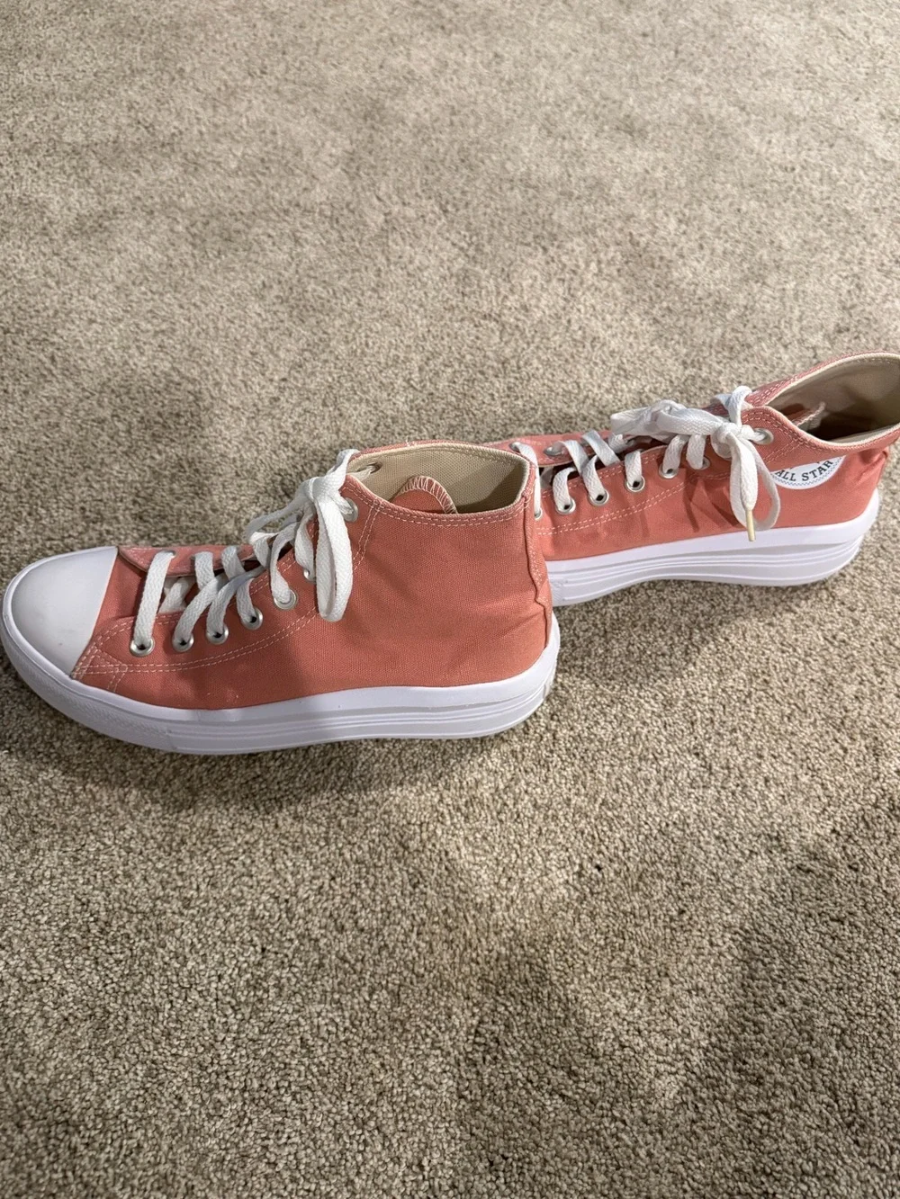 Converse High-Top Sneakers in Coral Pink